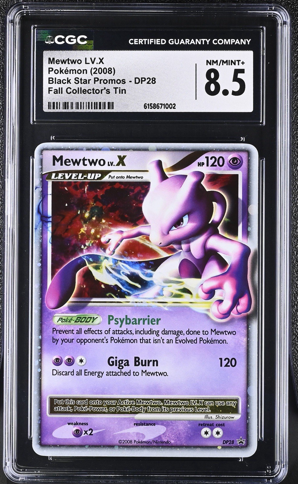 2008 Black Star Promos - Diamond & Pearl - English Mewtwo LV.X Promo Fall Collector's Tin (Holo) DP28