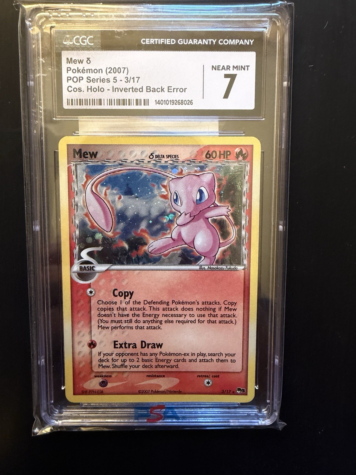 2007 POP Series 5 - English Mew δ Inverted Back Error Cosmos Holo (Cos. Holo) 3/17