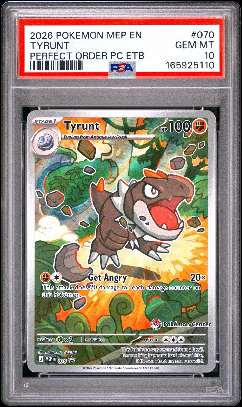 2026 Pokemon Mep EN-Me Black Star Promo Tyrunt Perfect Order Pokemon Center Elite Trainer Box 070