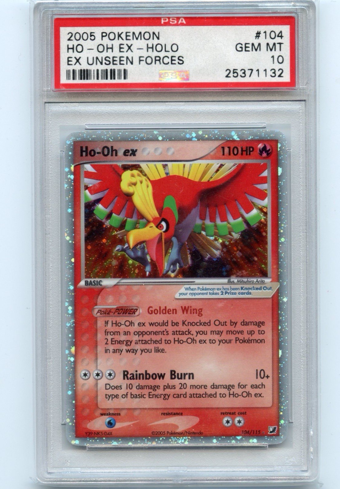 2005 Pokemon EX Unseen Forces HO-Oh EX-Holo 104