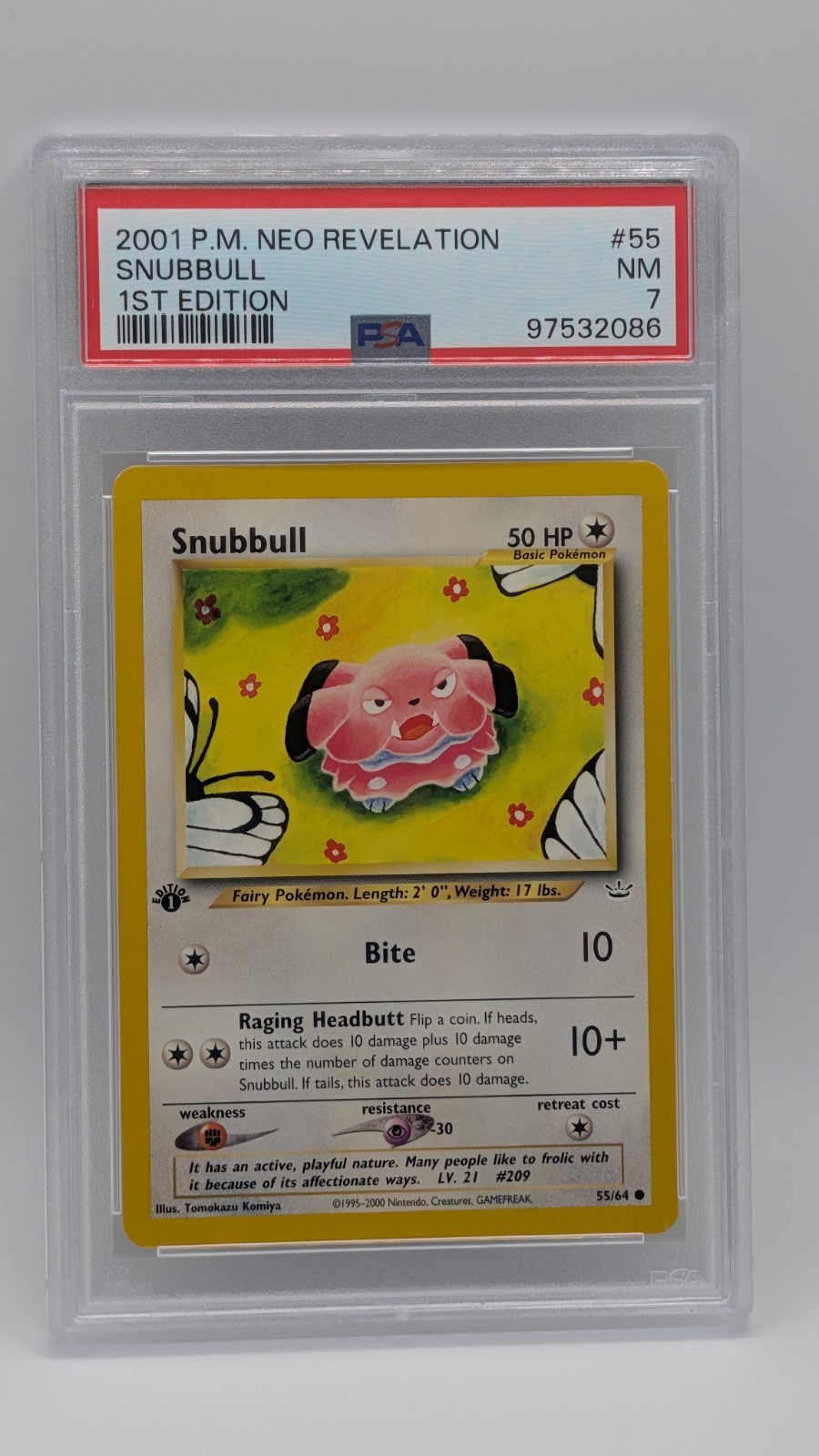 2001 Pokemon Neo Revelation Snubbull 1st Edition 55