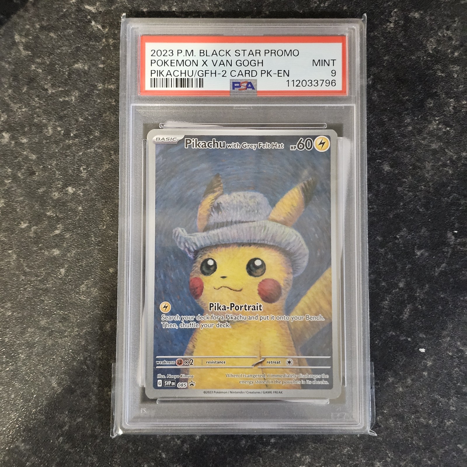 2023 Pokemon Black Star Promo Cello Pack Cello Pokemon X Van Gogh-Pikachu With Grey Felt Hat-2 Card Pack-English