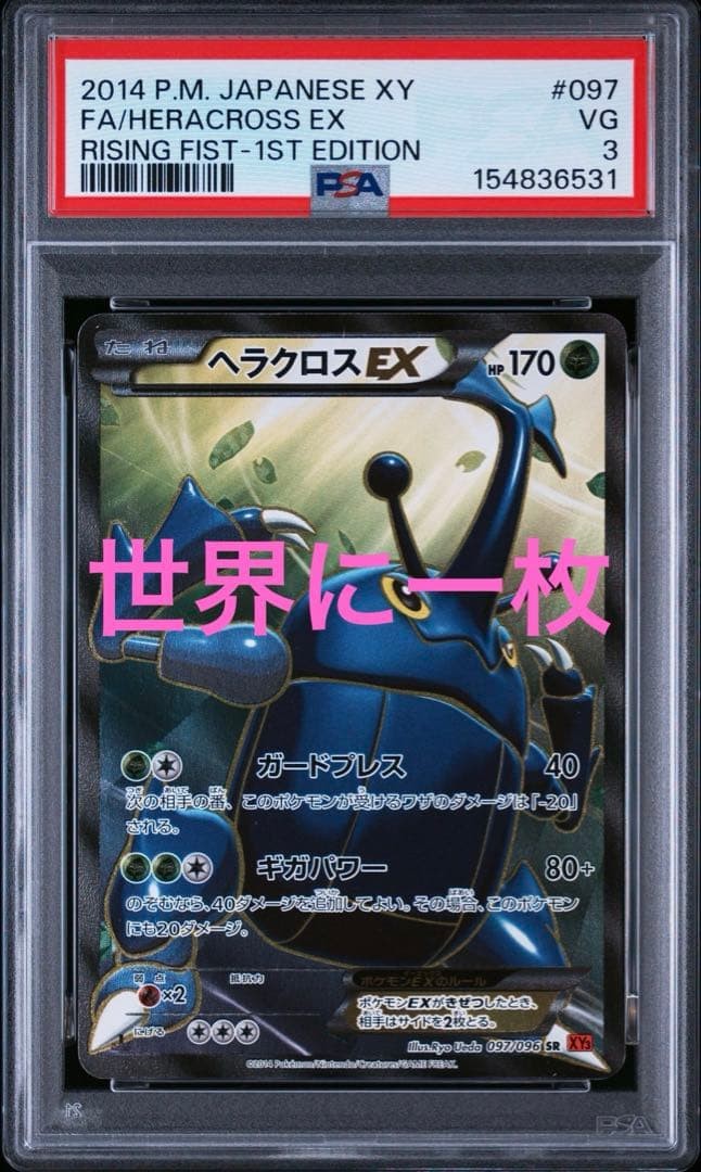 2014 Pokemon Japanese XY Rising Fist Full Art/Heracross EX 1st Edition 097