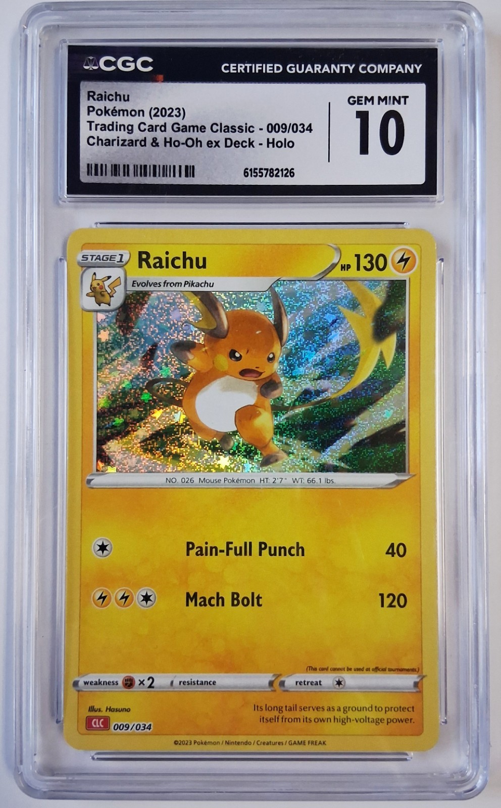 2023 Trading Card Game Classic - CLV, CLC, CLB - English Raichu Charizard & Ho-Oh ex Deck - CLC Holo 009/034