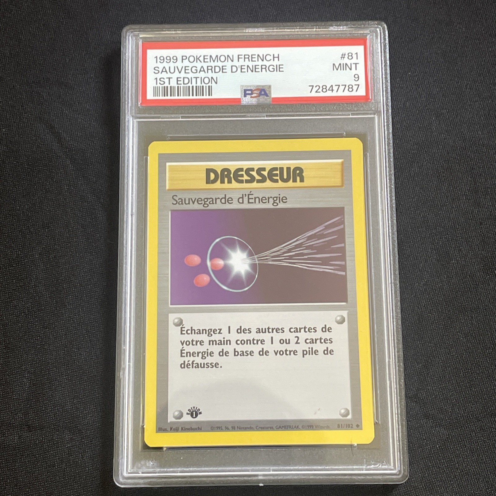 1999 Pokemon French Sauvegarde D'Energie 1st Edition 81