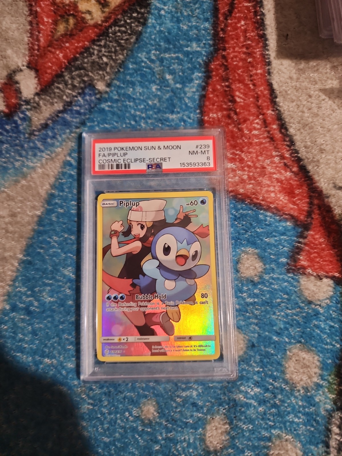 2019 Pokemon Sun & Moon Cosmic Eclipse Full Art/Piplup Secret 239