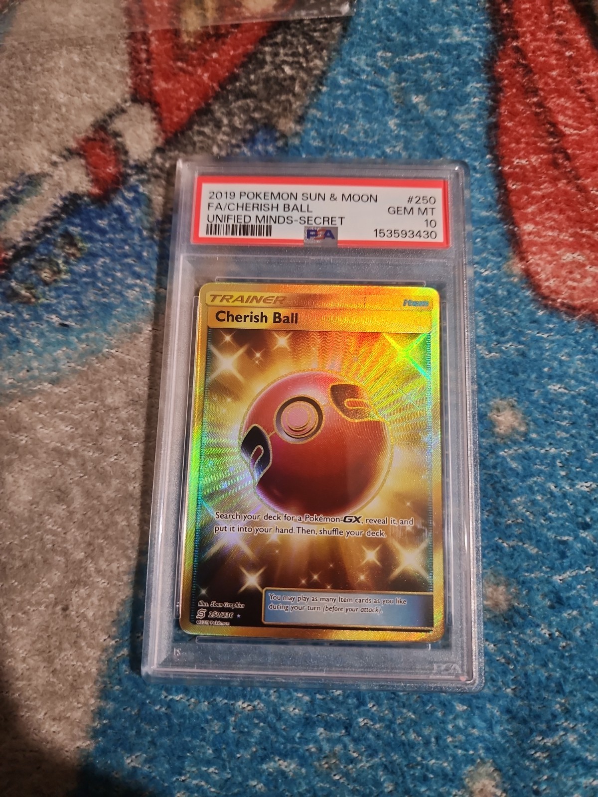 2019 Pokemon Sun & Moon Unified Minds Full Art/Cherish Ball Secret 250