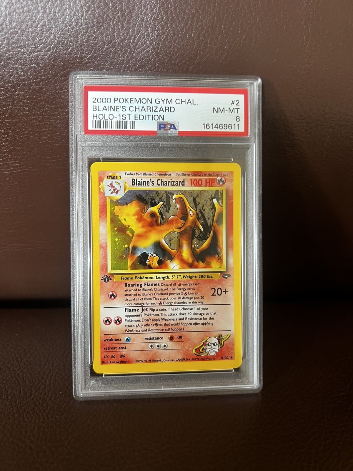 2000 Pokemon Gym Challenge Blaine's Charizard Holo-1st Edition 2