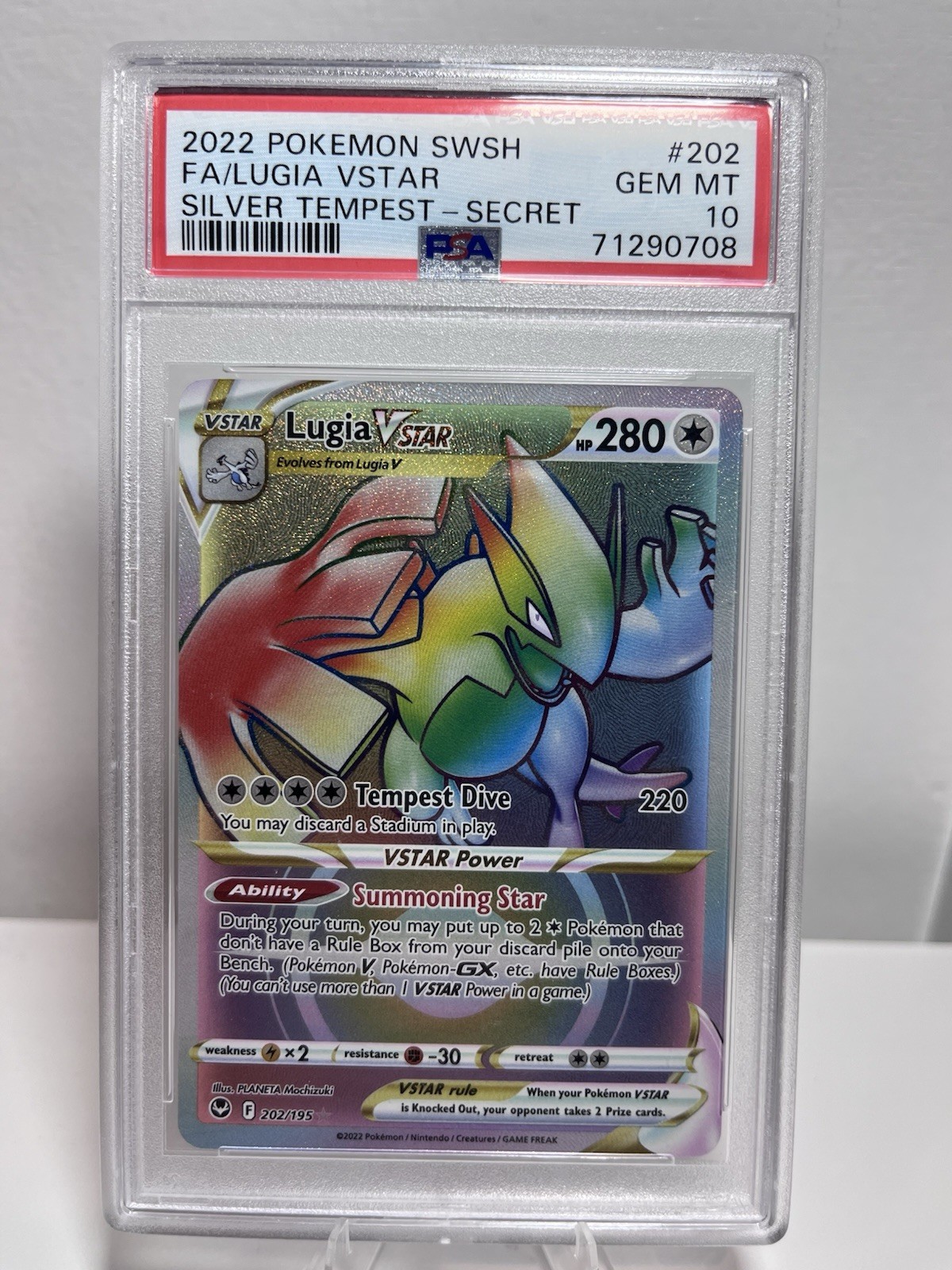 2022 Pokemon Sword & Shield Silver Tempest Full Art/Lugia Vstar Secret 202