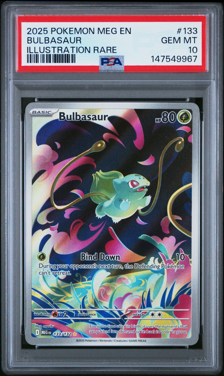 2025 Pokemon Meg EN-Mega Evolution Bulbasaur Illustration Rare 133