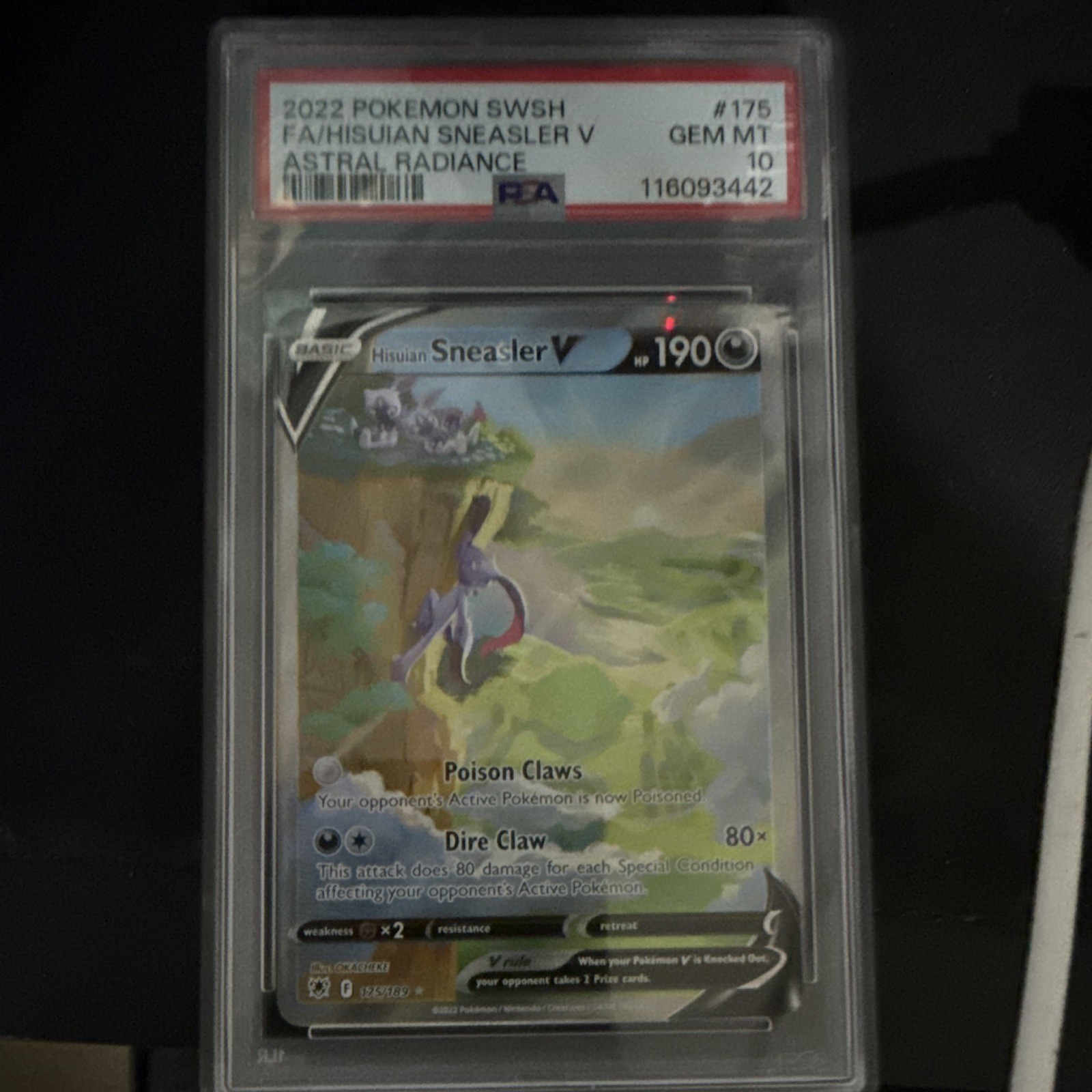 2022 Pokemon Sword & Shield Astral Radiance Full Art/Hisuian Sneasler V 175