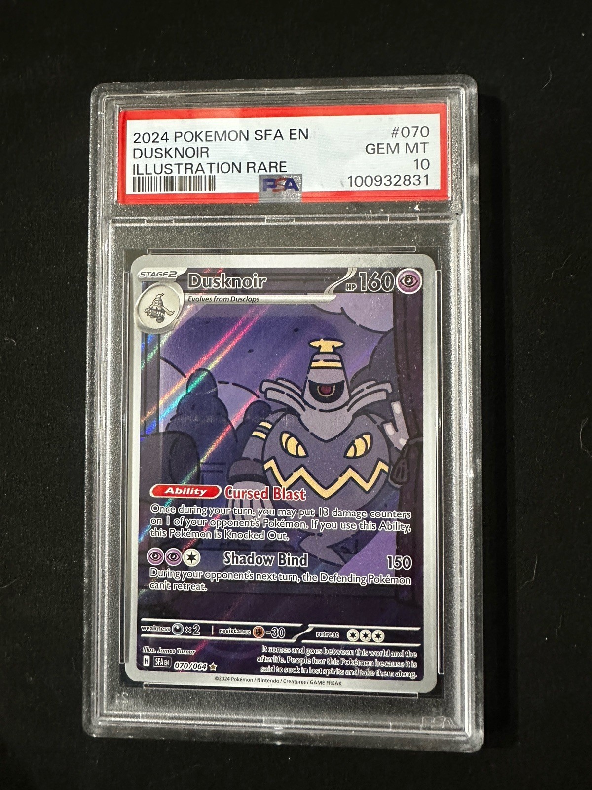 2024 Pokemon Sfa EN-Shrouded Fable Dusknoir Illustration Rare 070
