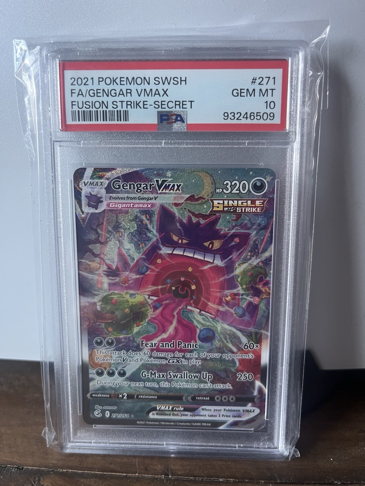 2021 Pokemon Sword & Shield Fusion Strike Full Art/Gengar Vmax Secret 271